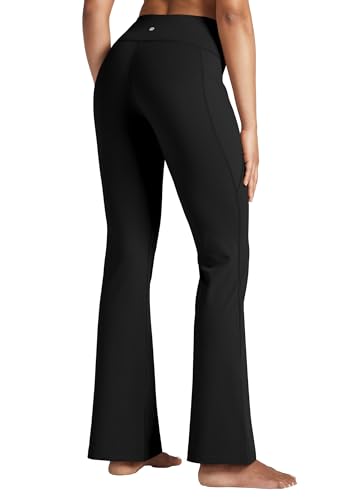 High Waist Flare Yoga Pants with Pockets for Women