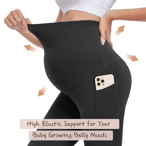 Maternity Leggings with Pockets for Women (3 Pack)