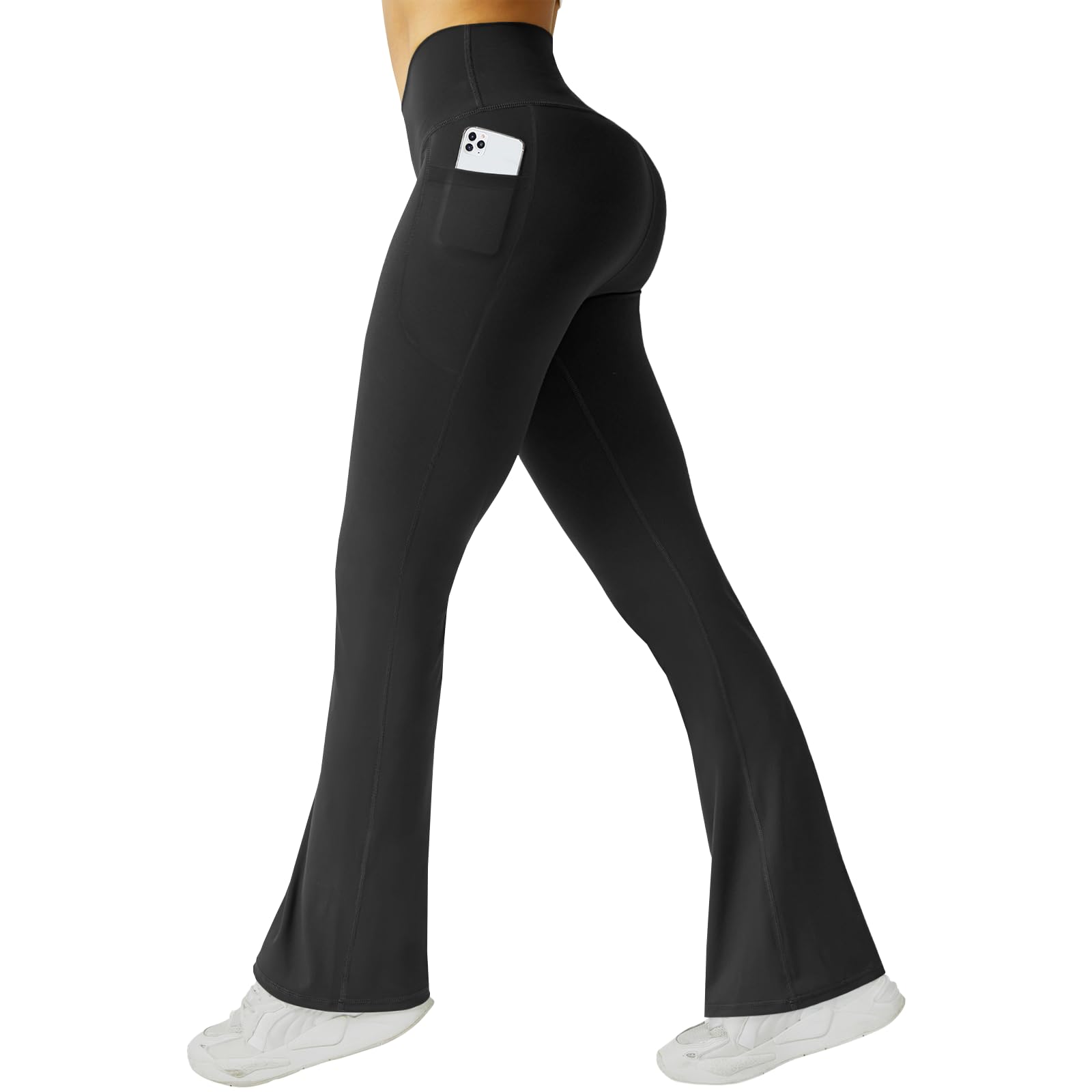 Women's High Waist Flare Yoga Pants with Pockets