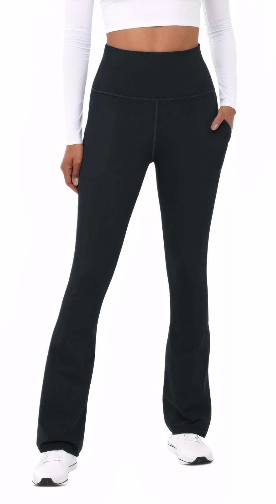 Flare Leg Yoga Pants for Women with High Waist and Pockets