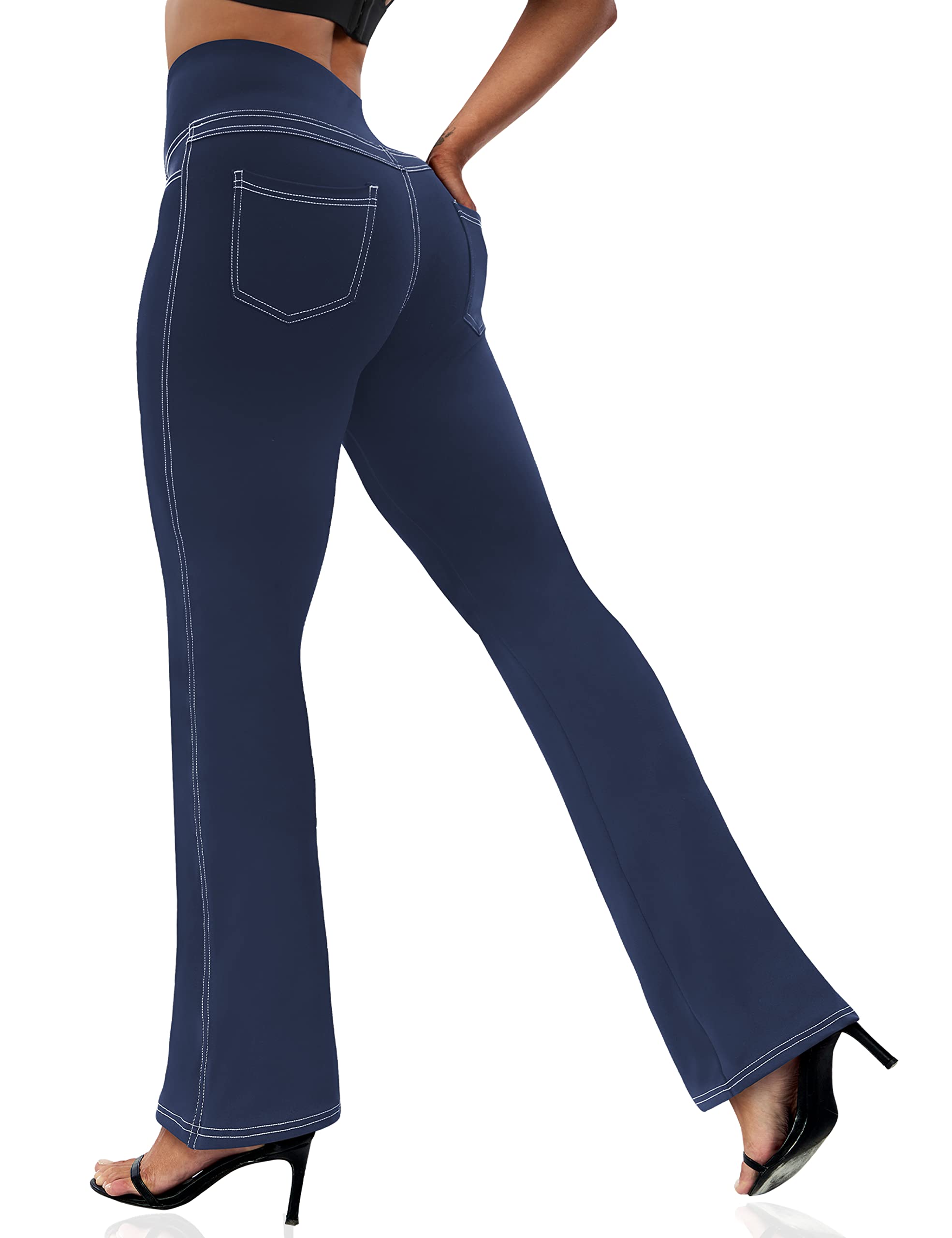 VOOVEEYA Women's Bootcut Leggings with 4 Pockets